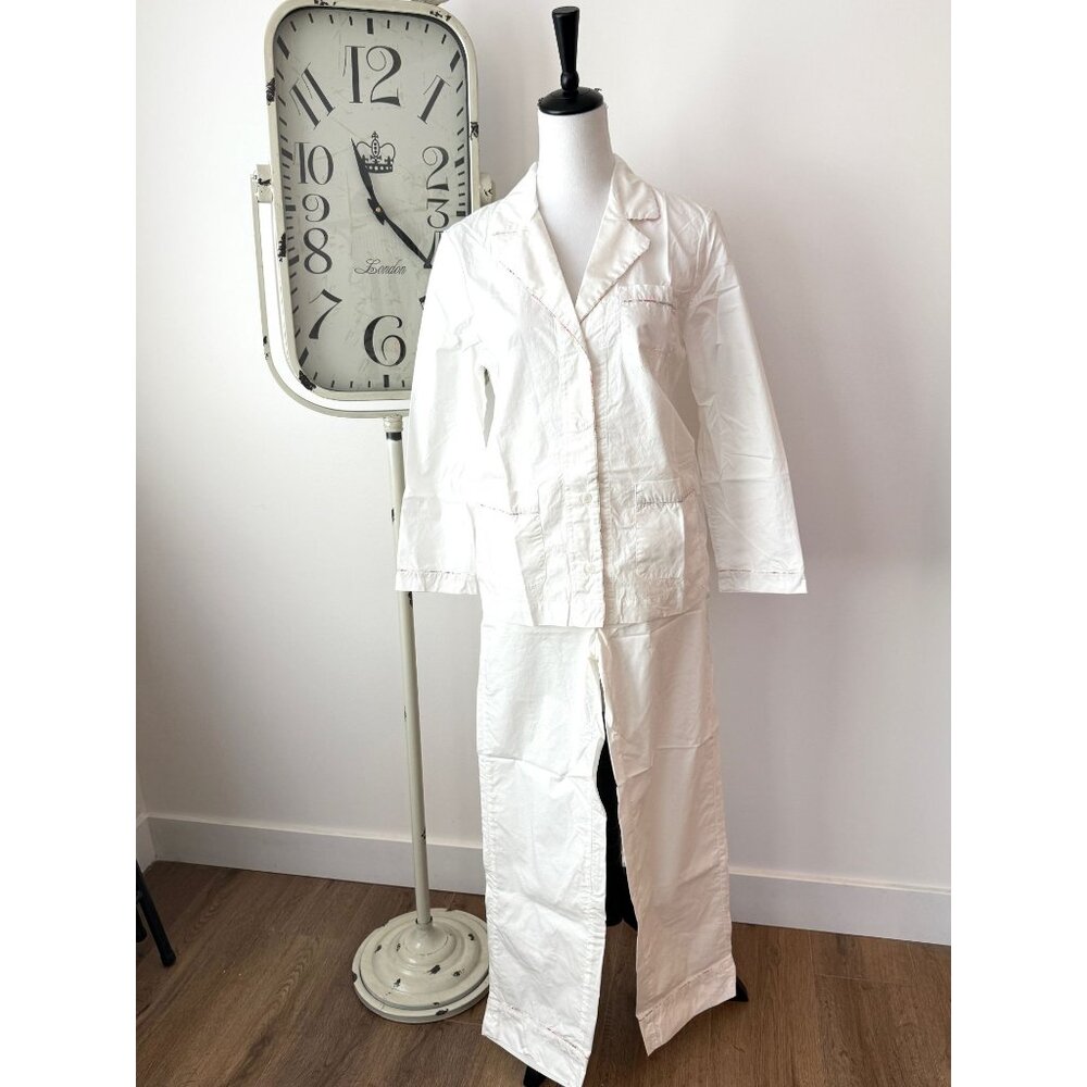 Bonpoint Crisp Cotton Pajamas White Women EU 34 (US 2-4 or XS) Never worn NWT